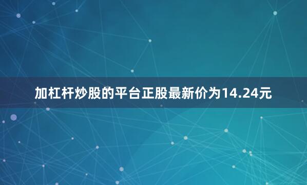 加杠杆炒股的平台正股最新价为14.24元